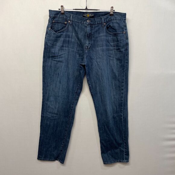 Lucky Brand Men 221 Original Straight Jeans Size 40x32 Blue Denim B373 -9 - Picture 1 of 16